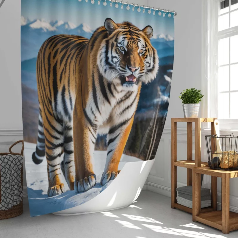 Bengal Tiger Running Through Forest Shower Curtain