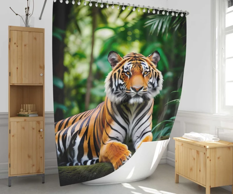 Bengal Tiger in the Jungle Shower Curtain 1