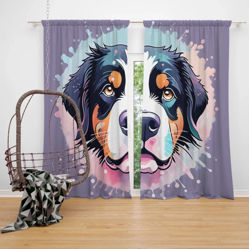 Bernese Mountain Dog Beauty and Brains Curtain