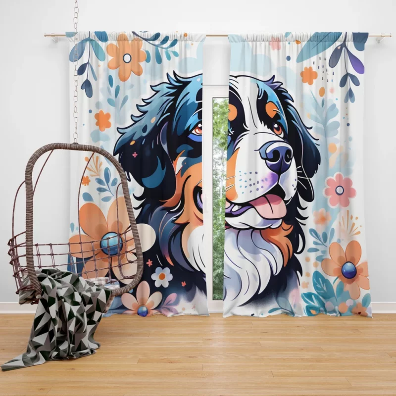 Bernese Mountain Dog Gentle Giant Curtain