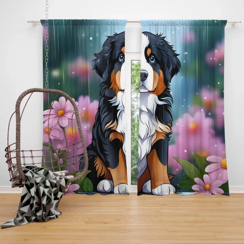 Bernese Mountain Dog Loyal Companion Curtain