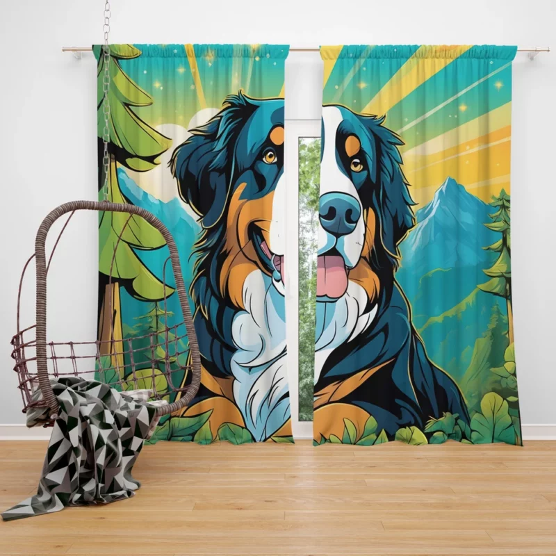 Bernese Mountain Dog Trusted Guardian Curtain