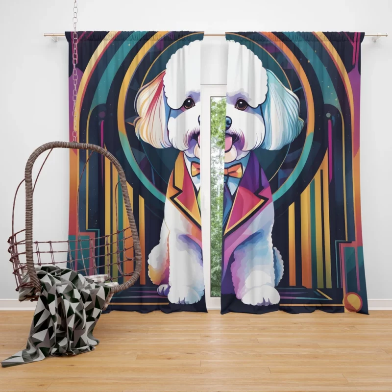 Bichon Frise Dog Elegant Explorer Curtain