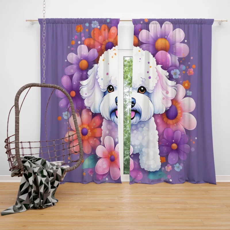 Bichon Frise Dog Fluffy Charmer Curtain