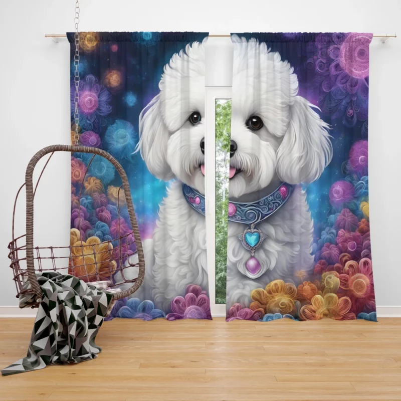 Bichon Frise Dog The Furry Philosopher Curtain