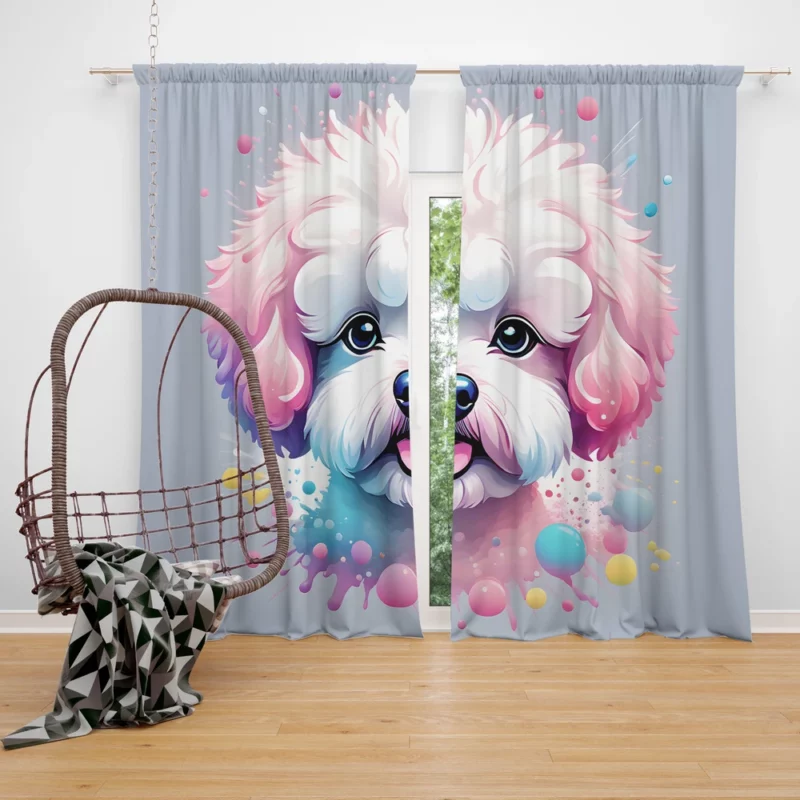 Bichon Frise Dog Trusted Companion Curtain