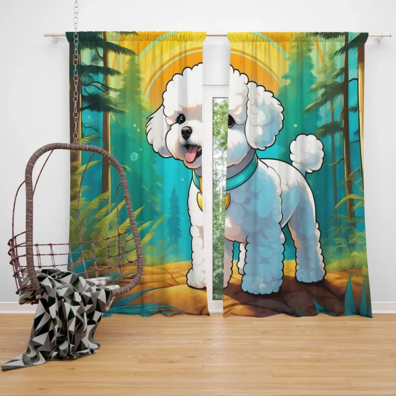 Bichon Frise Dog Versatile Partner Curtain