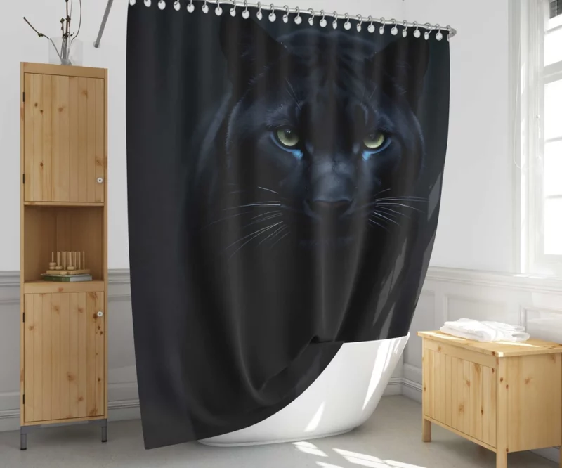 Black Panther Artwork Shower Curtain 1