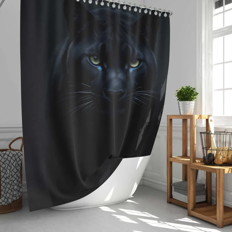 Black Panther Artwork Shower Curtain