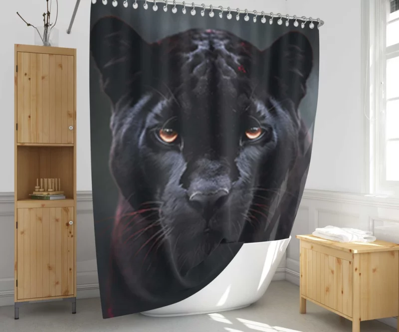 Black Panther Portrait Shower Curtain 1