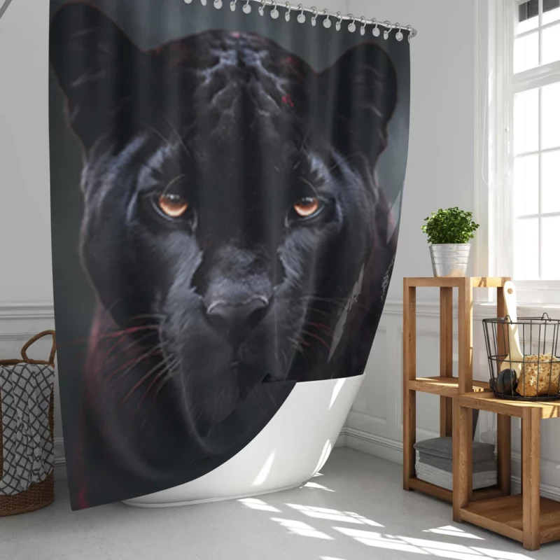 Black Panther Portrait Shower Curtain