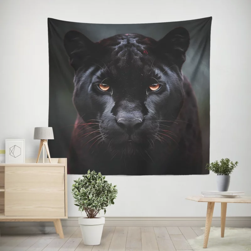 Black Panther Portrait Wall Tapestry