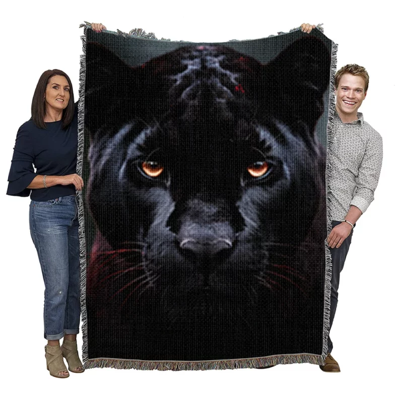 Black Panther Portrait Woven Blanket