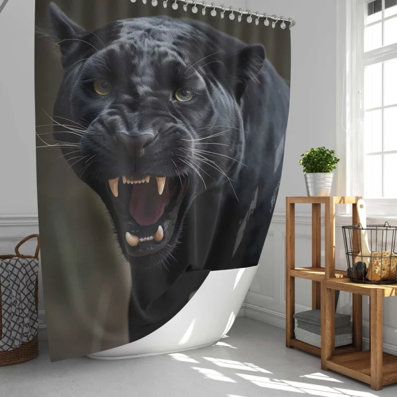 Black Panther in Nature Shower Curtain