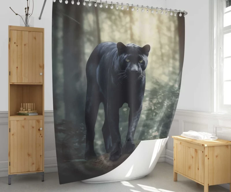 Black Panther in the Wild Shower Curtain 1