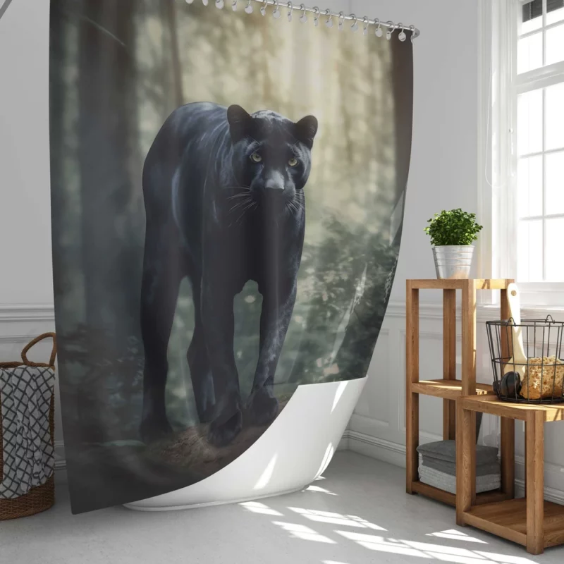 Black Panther in the Wild Shower Curtain