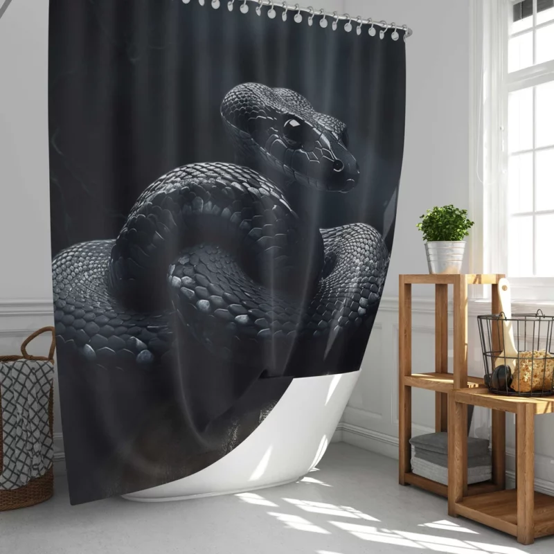 Black Snake AI Artwork Shower Curtain