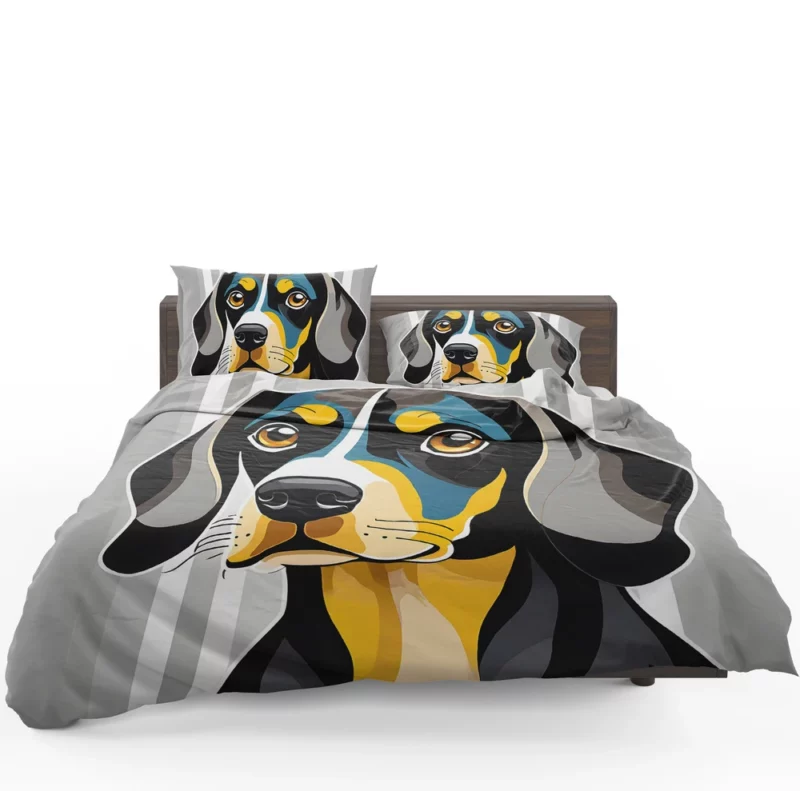 Black and Tan Coonhound Athlete Dog Bedding Set 1