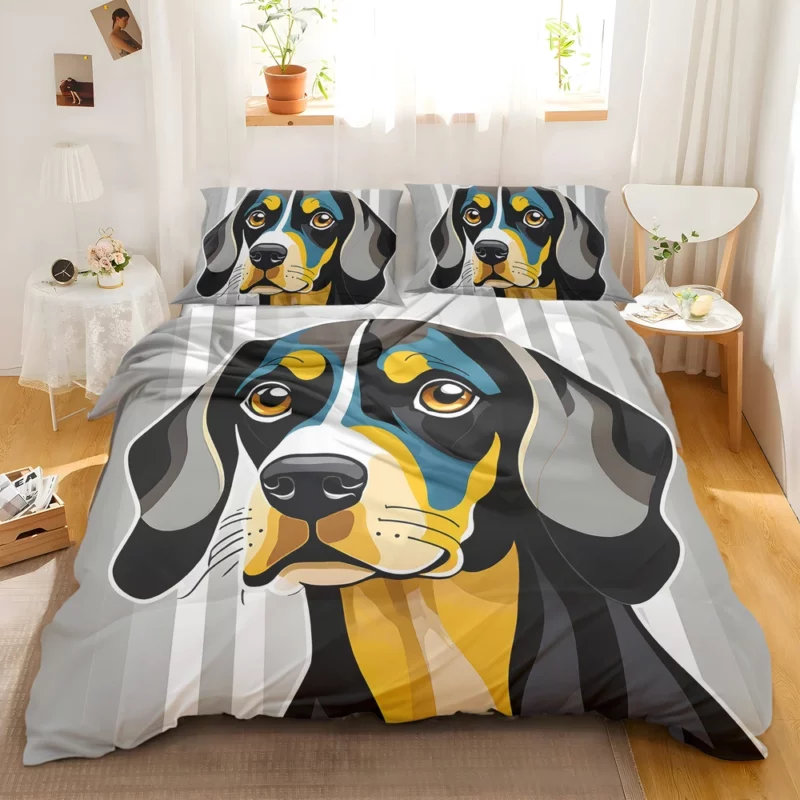 Black and Tan Coonhound Athlete Dog Bedding Set 2