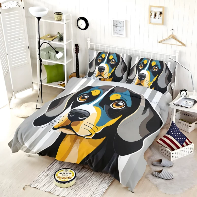 Black and Tan Coonhound Athlete Dog Bedding Set