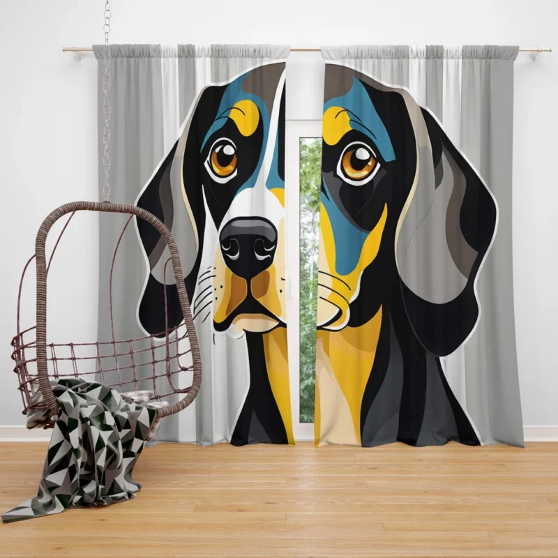 Black and Tan Coonhound Athlete Dog Curtain