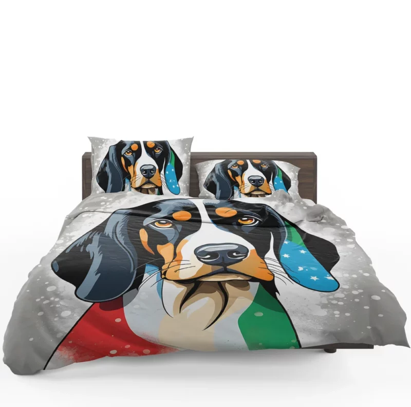 Black and Tan Coonhound Dog Dynamic Explorer Bedding Set 1