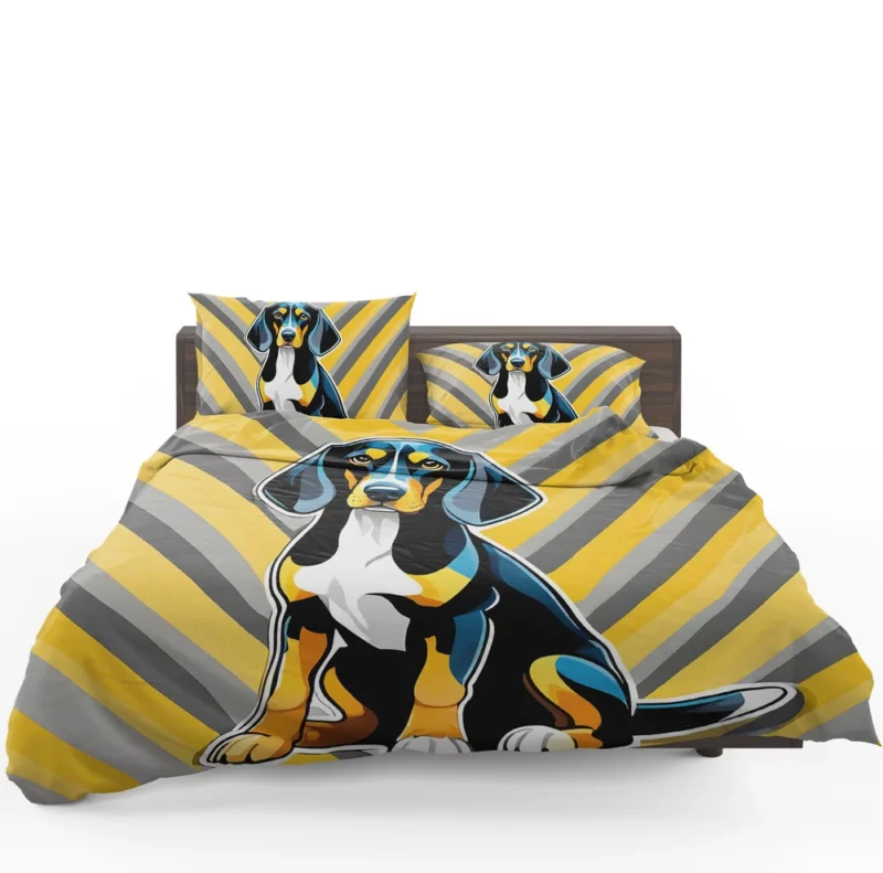 Black and Tan Coonhound Dog Elegant Athlete Bedding Set 1