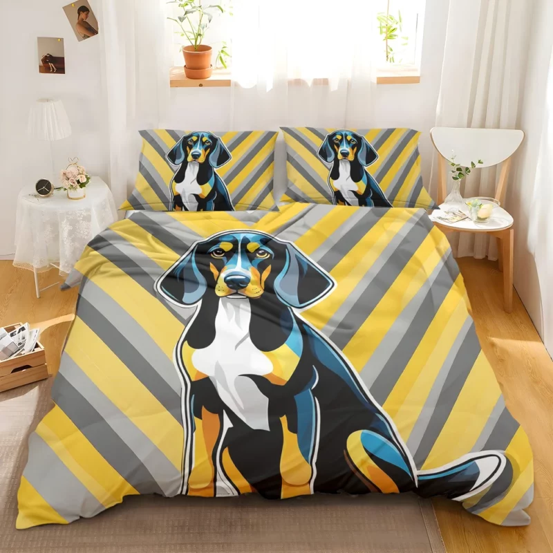 Black and Tan Coonhound Dog Elegant Athlete Bedding Set 2