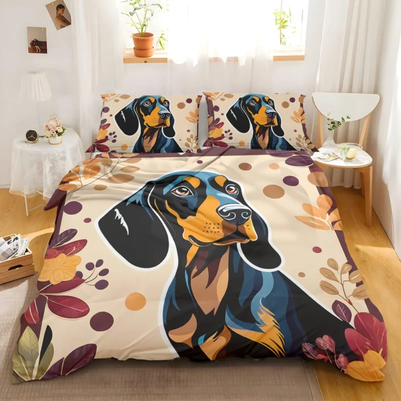 Black and Tan Coonhound Dog Graceful Guardian Bedding Set 2