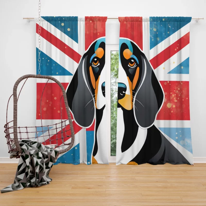 Black and Tan Coonhound Dog Heritage Hound Curtain