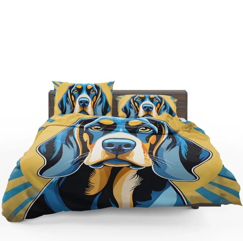 Black and Tan Coonhound Dog Sleek Athlete Bedding Set 1