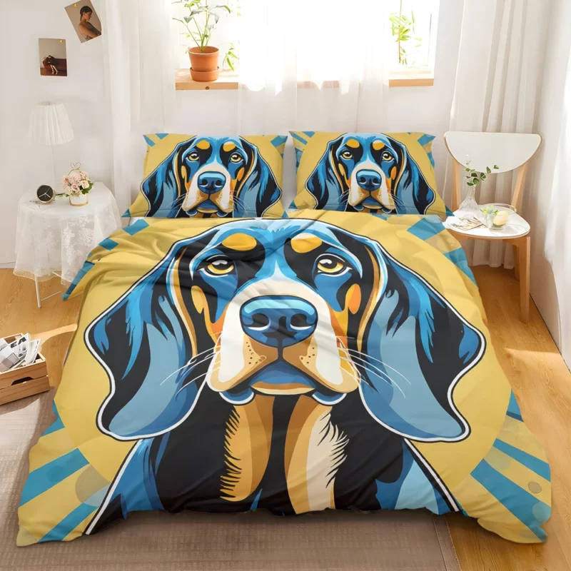 Black and Tan Coonhound Dog Sleek Athlete Bedding Set 2