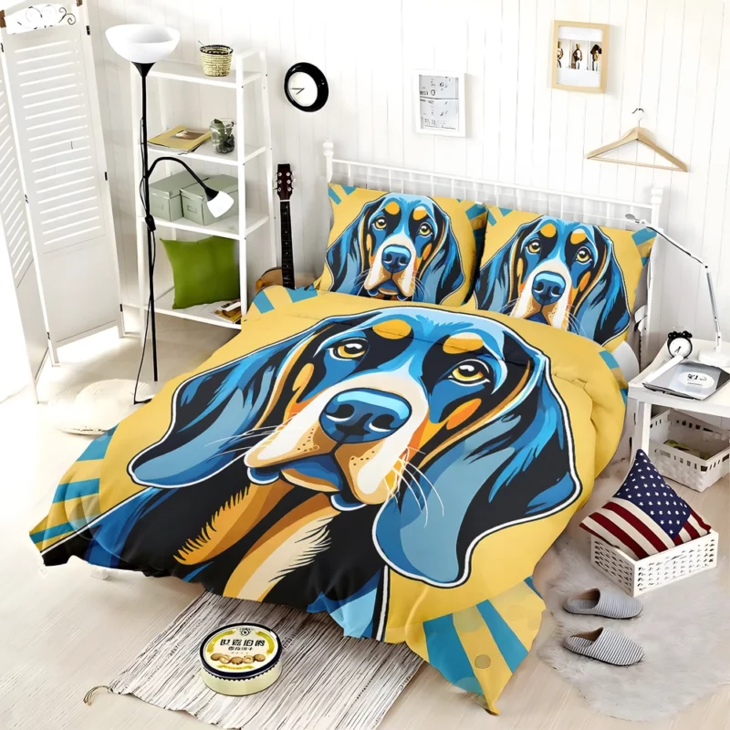 Black and Tan Coonhound Dog Sleek Athlete Bedding Set