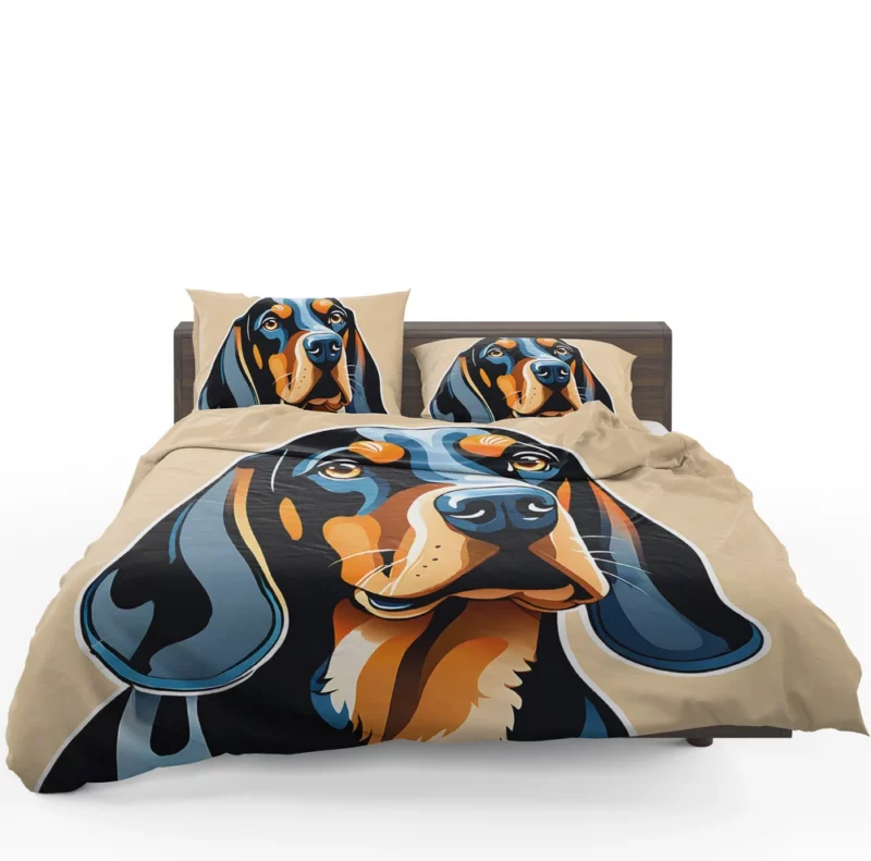 Black and Tan Coonhound Dog Tenacious Tracker Bedding Set 1