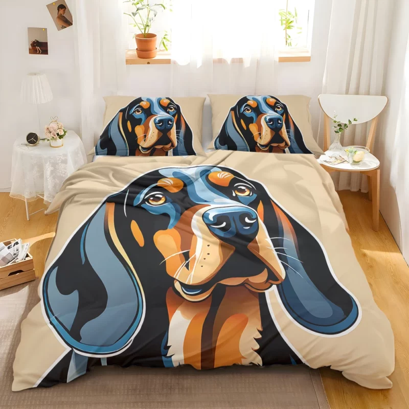 Black and Tan Coonhound Dog Tenacious Tracker Bedding Set 2