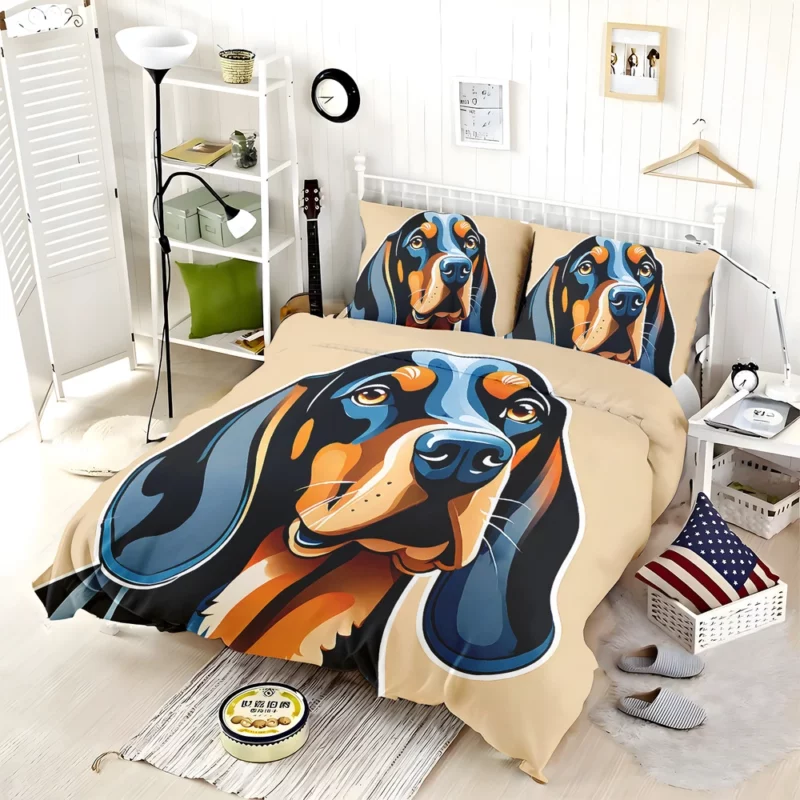 Black and Tan Coonhound Dog Tenacious Tracker Bedding Set