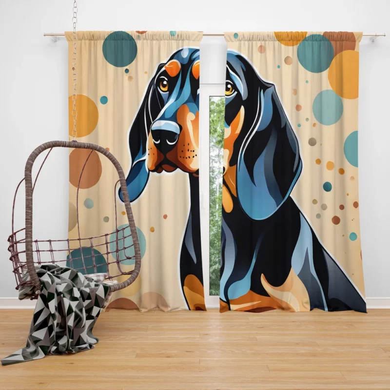 Black and Tan Coonhound Dog Versatile Hunter Curtain