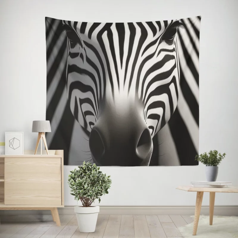 Black and White Zebra Pattern Wall Tapestry