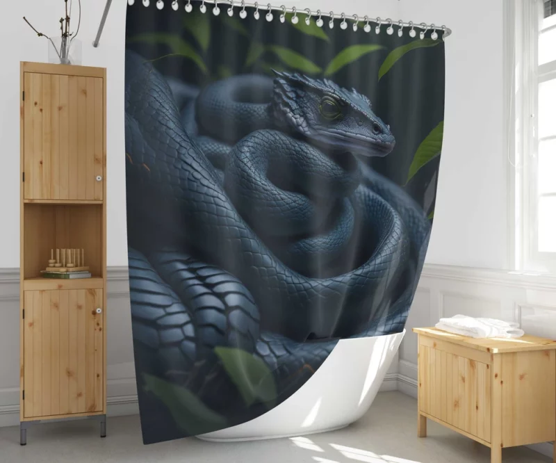 Blue Snake Artwork Shower Curtain 1