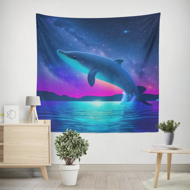 Blue Whale SEA Artwork Wall Tapestry