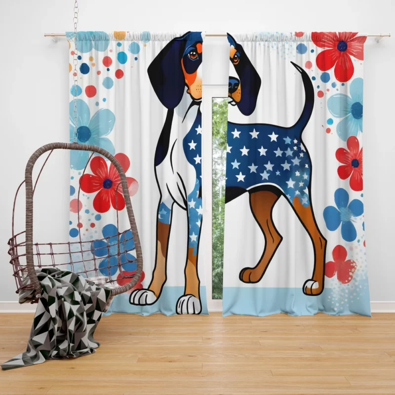Bluetick Coonhound Dog Dynamic Explorer Curtain