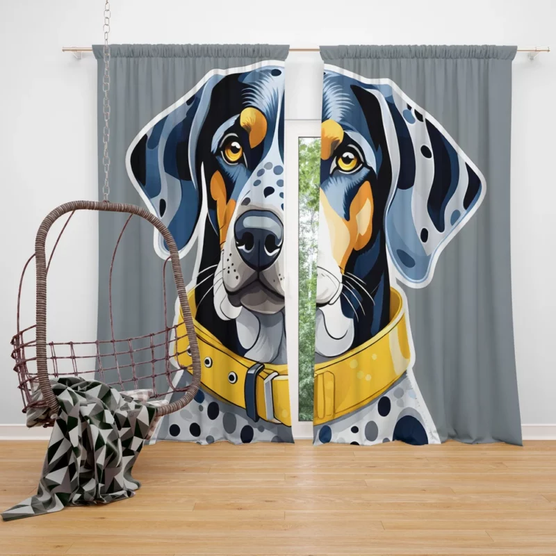 Bluetick Coonhound Dog Lively Performer Curtain