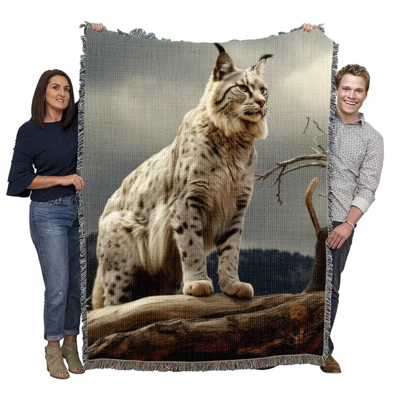 Bobcat Nature Photography Woven Blanket