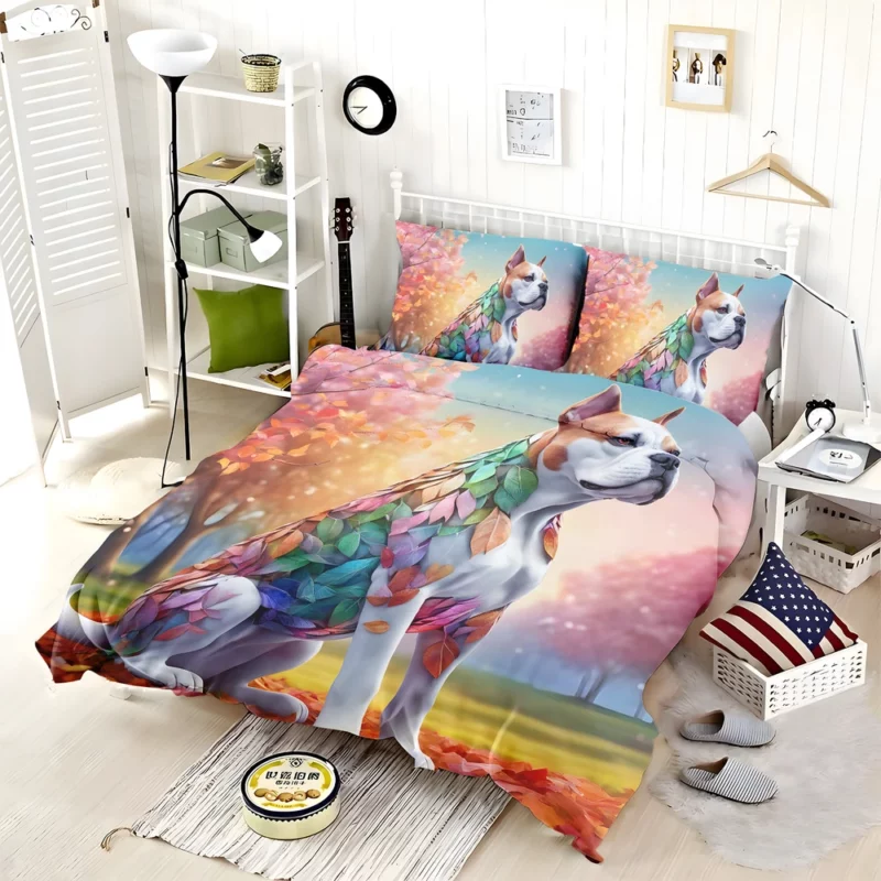 Bold American Bulldog Dog Courage Bedding Set