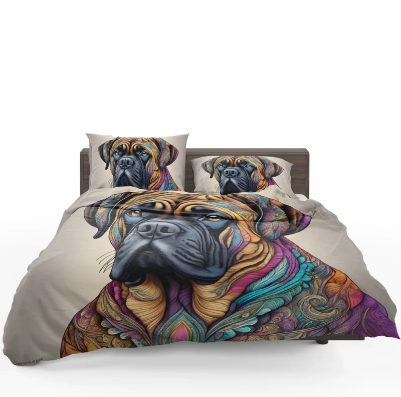 Bold Bullmastiff Beauty Majestic Dog Portrait Bedding Set 1