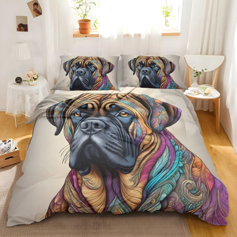 Bold Bullmastiff Beauty Majestic Dog Portrait Bedding Set 2