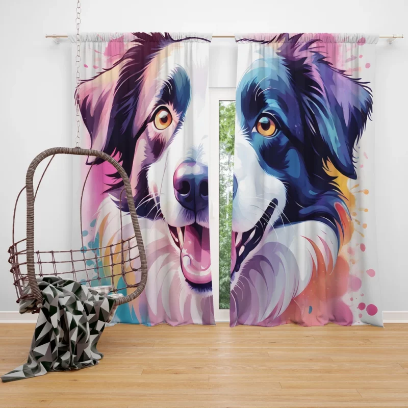 Border Collie Dog Agile Athlete Curtain