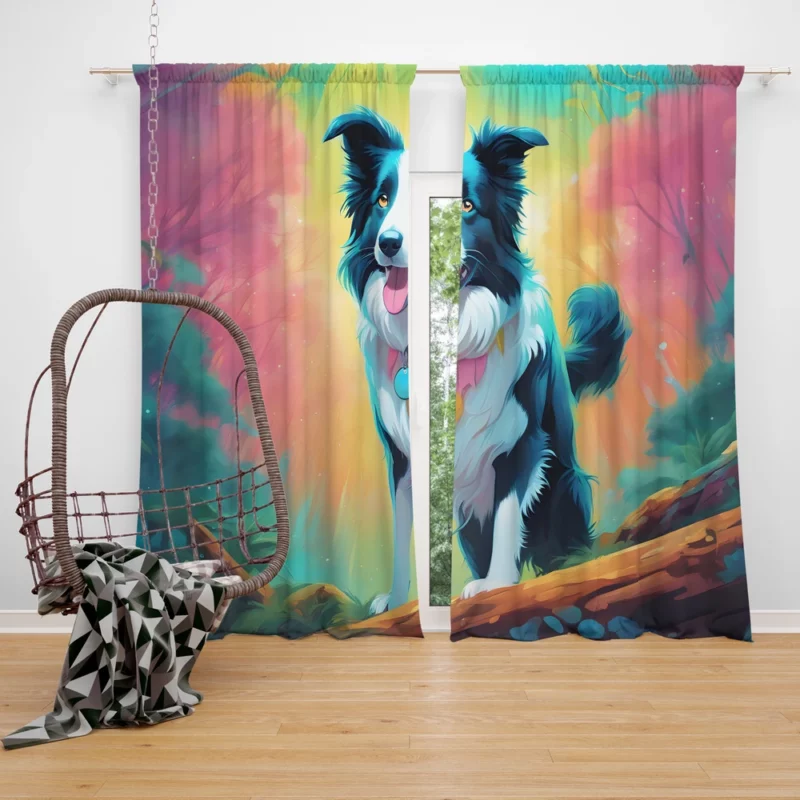 Border Collie Dog Dynamic Explorer Curtain