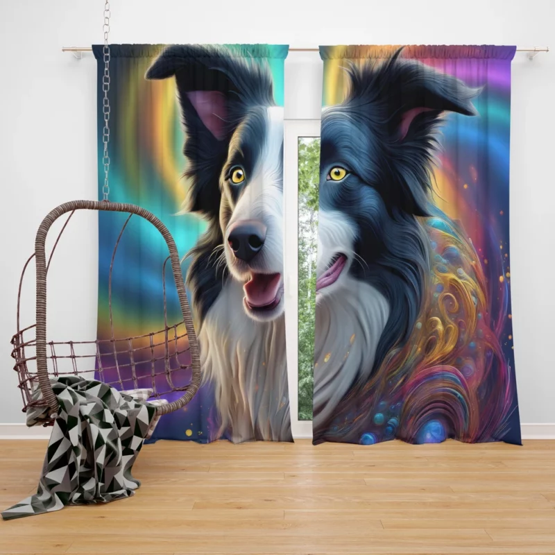 Border Collie Dog Heritage Herder Curtain