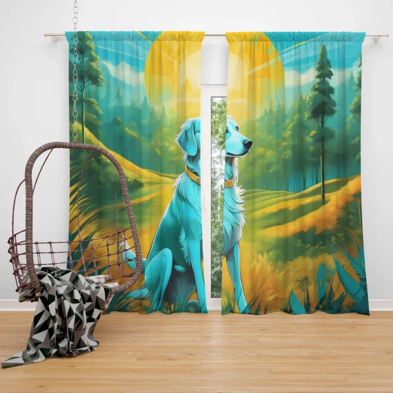 Borzoi Dog Elegant Explorer Curtain